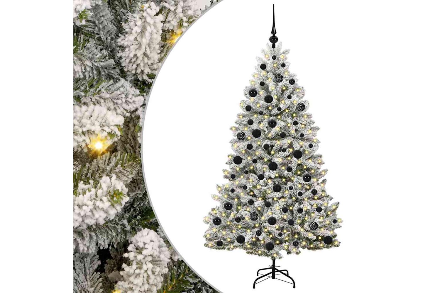 Vidaxl Artificial Christmas Tree Green And White 180 Cm Pvc And Metal