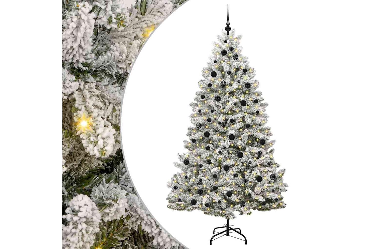 Vidaxl Artificial Christmas Tree Green And White 210 Cm Pvc And Metal