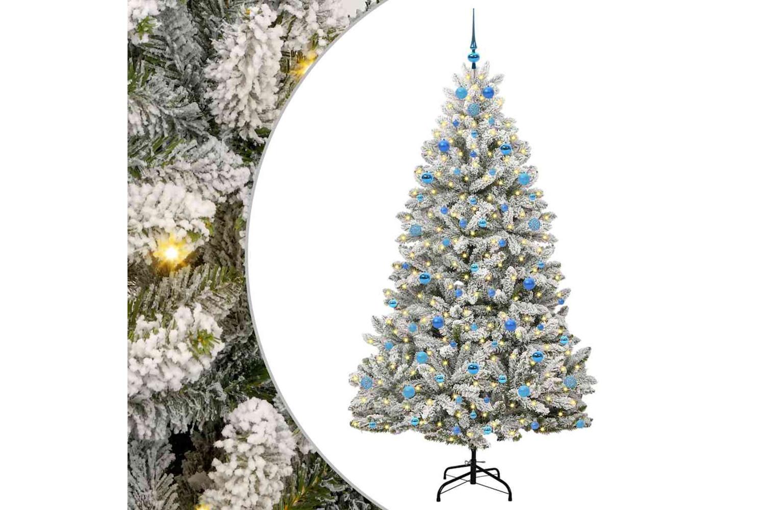 Vidaxl Artificial Christmas Tree Green And White 210 Cm Pvc And Metal