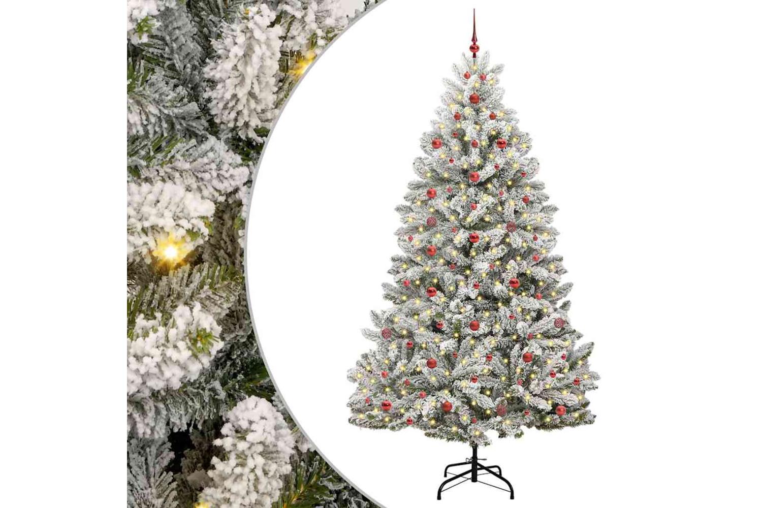 Vidaxl Artificial Christmas Tree Green And White 240 Cm Pvc And Metal