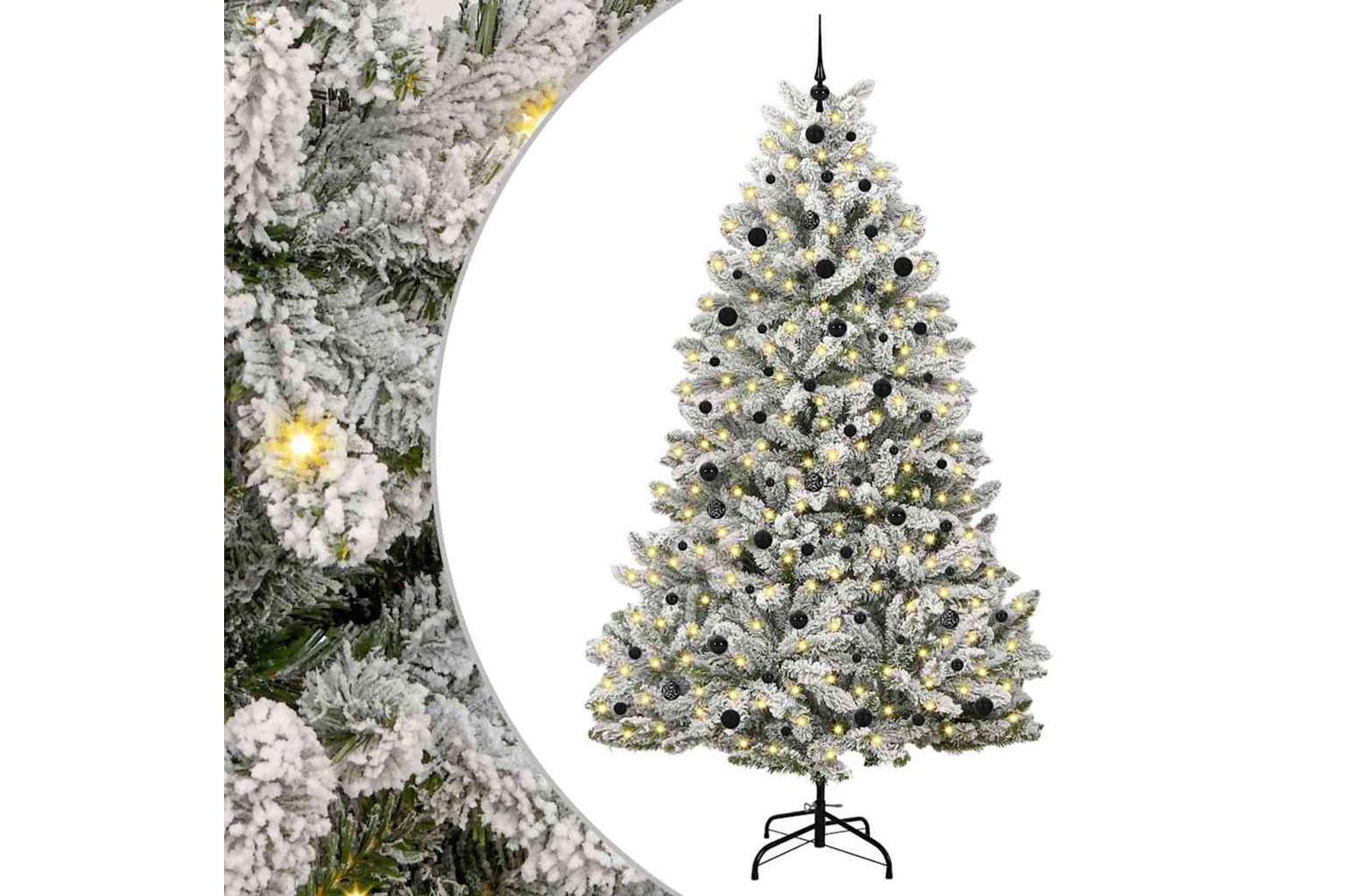Vidaxl Artificial Christmas Tree Green And White 240 Cm Pvc And Metal