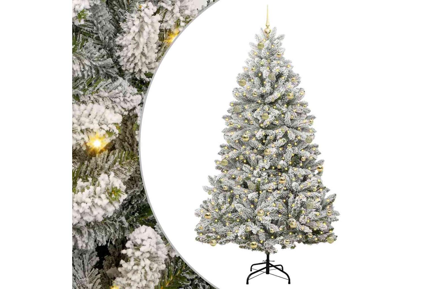 Vidaxl Artificial Christmas Tree Green And White 240 Cm Pvc And Metal
