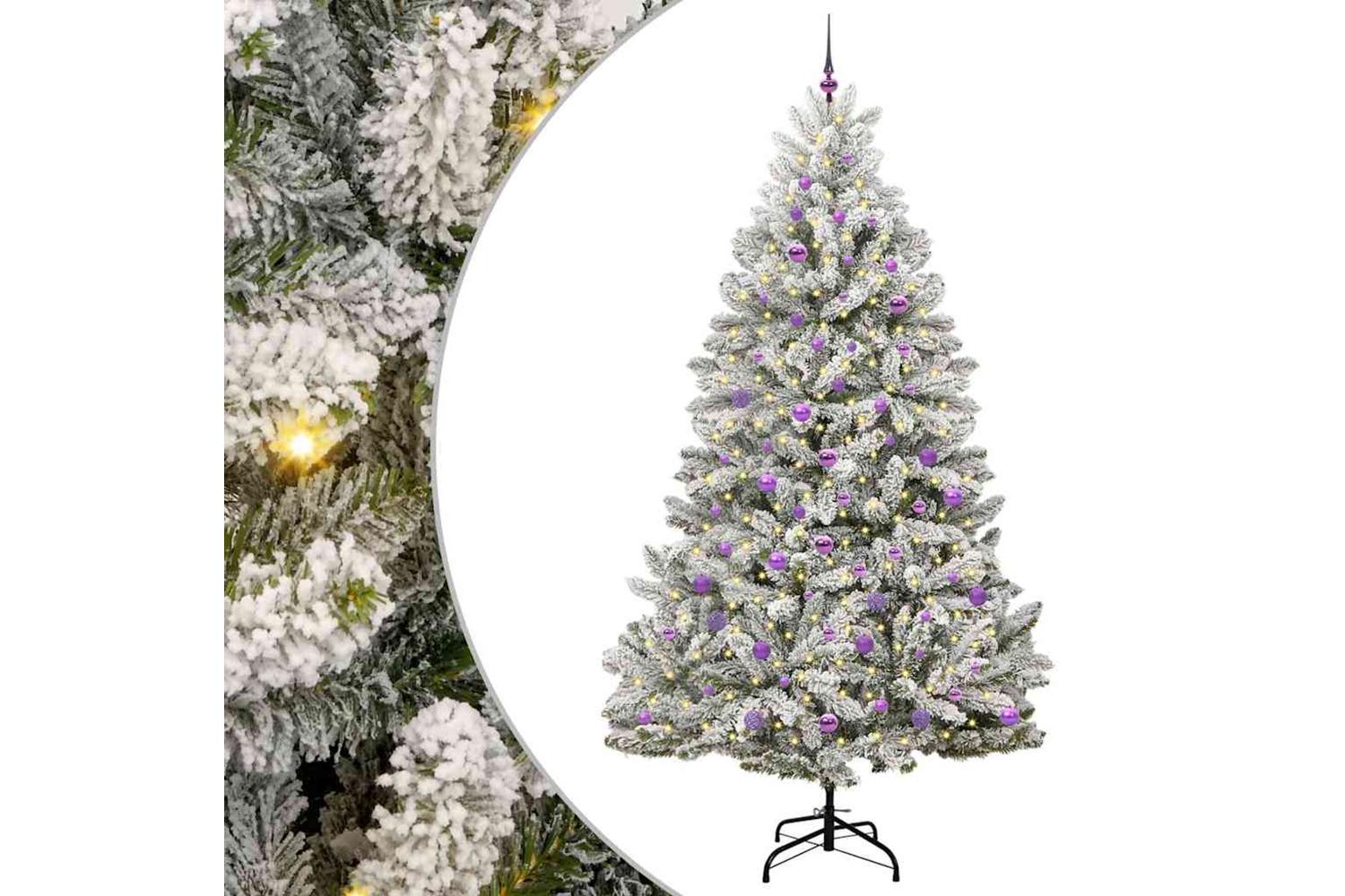 Vidaxl Artificial Christmas Tree Green And White 240 Cm Pvc And Metal