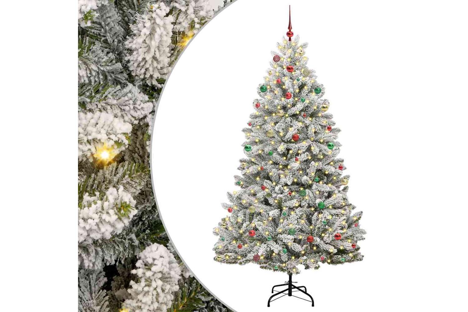 Vidaxl Artificial Christmas Tree Green And White 240 Cm Pvc And Metal