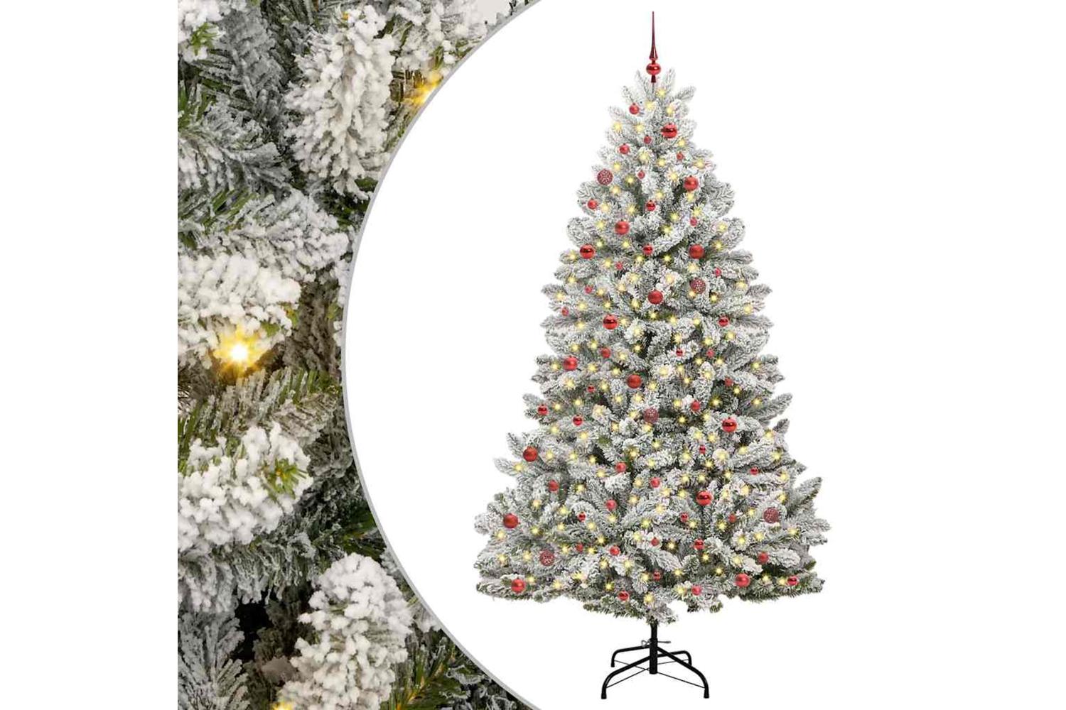 Vidaxl Artificial Christmas Tree Green And White 270 Cm Pvc And Metal