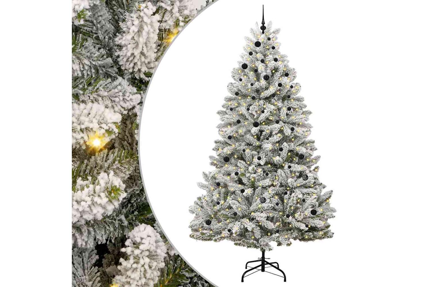 Vidaxl Artificial Christmas Tree Green And White 270 Cm Pvc And Metal