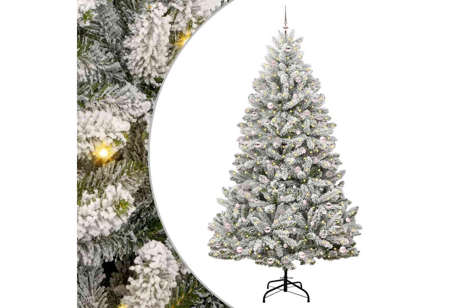 Vidaxl Artificial Christmas Tree Green And White 270 Cm Pvc And Metal