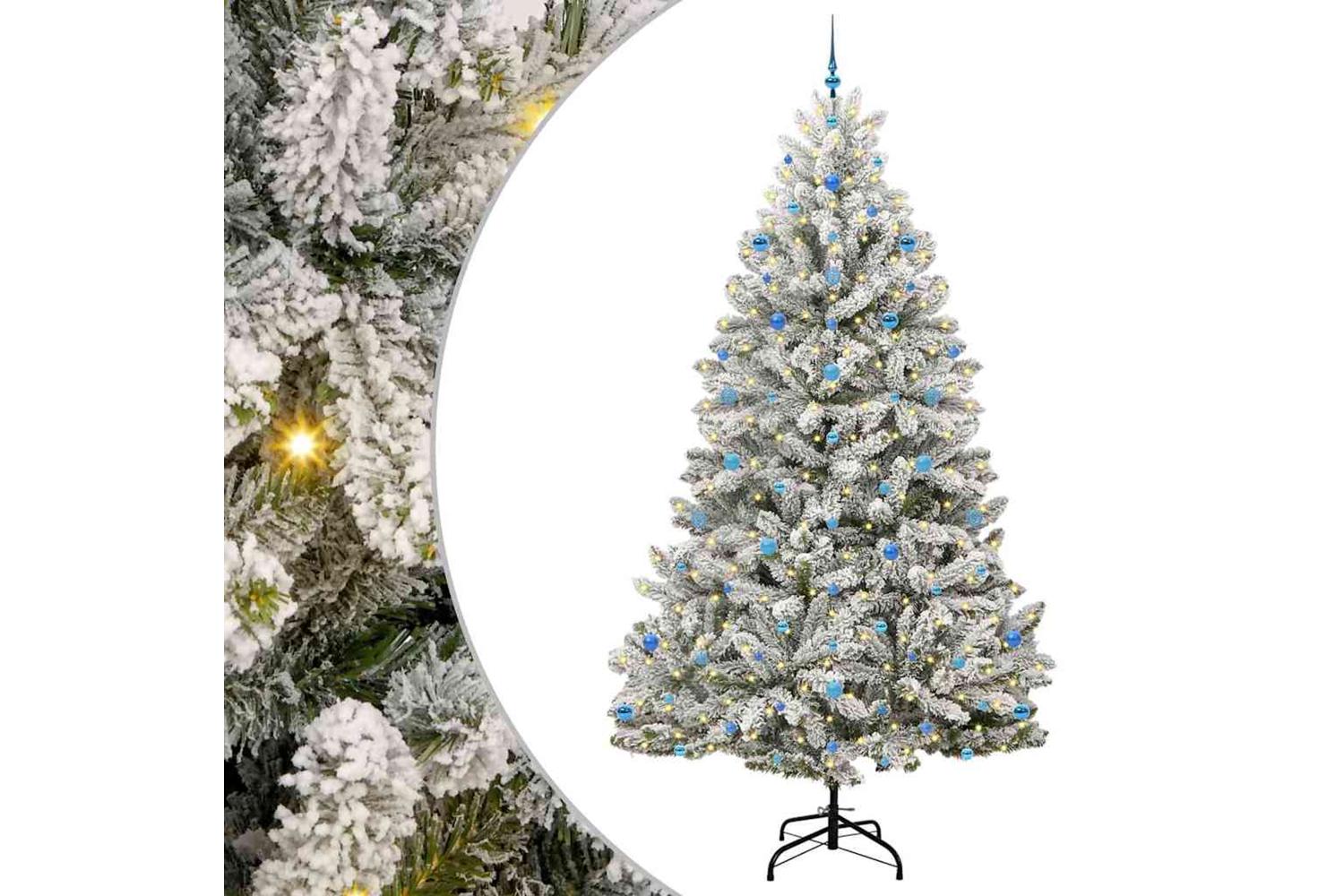 Vidaxl Artificial Christmas Tree Green And White 270 Cm Pvc And Metal