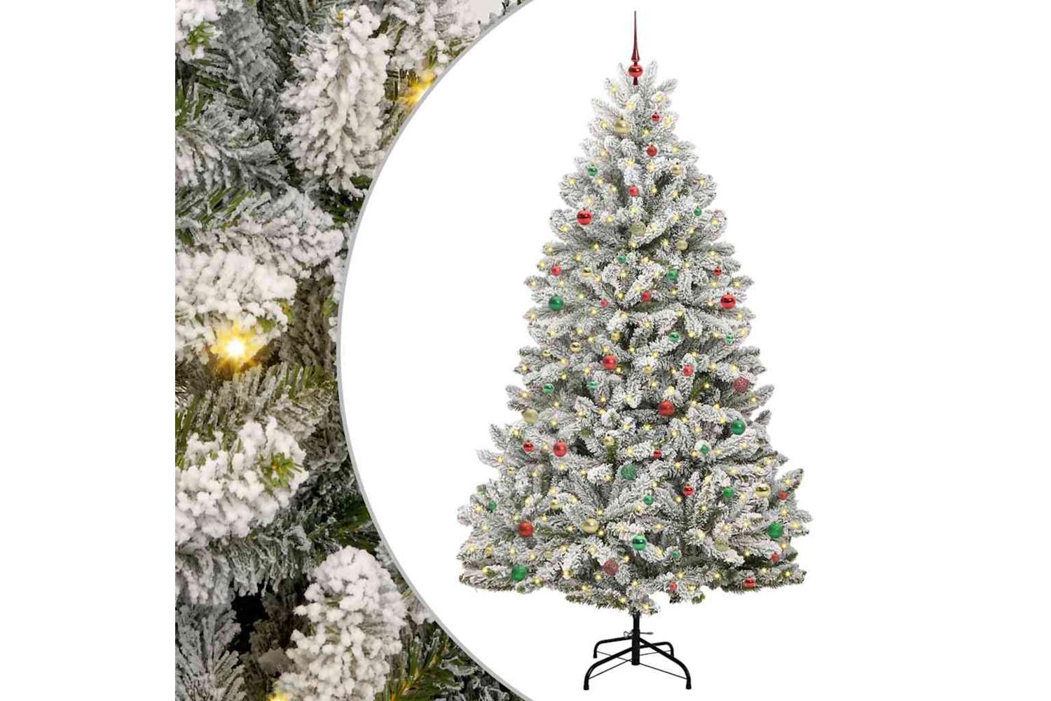 Vidaxl Artificial Christmas Tree Green And White 270 Cm Pvc And Metal