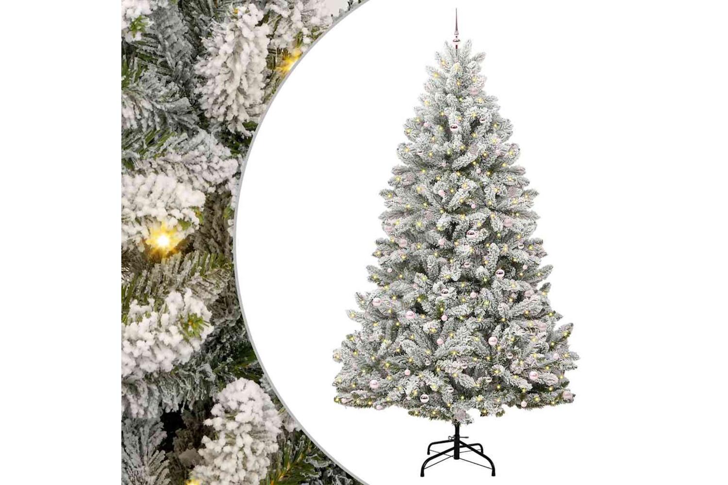 Vidaxl Artificial Christmas Tree Green And White 300 Cm Pvc And Metal