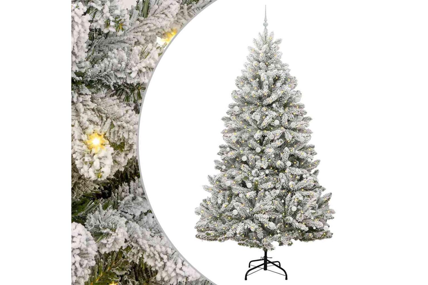 Vidaxl Artificial Christmas Tree Green And White 300 Cm Pvc And Metal