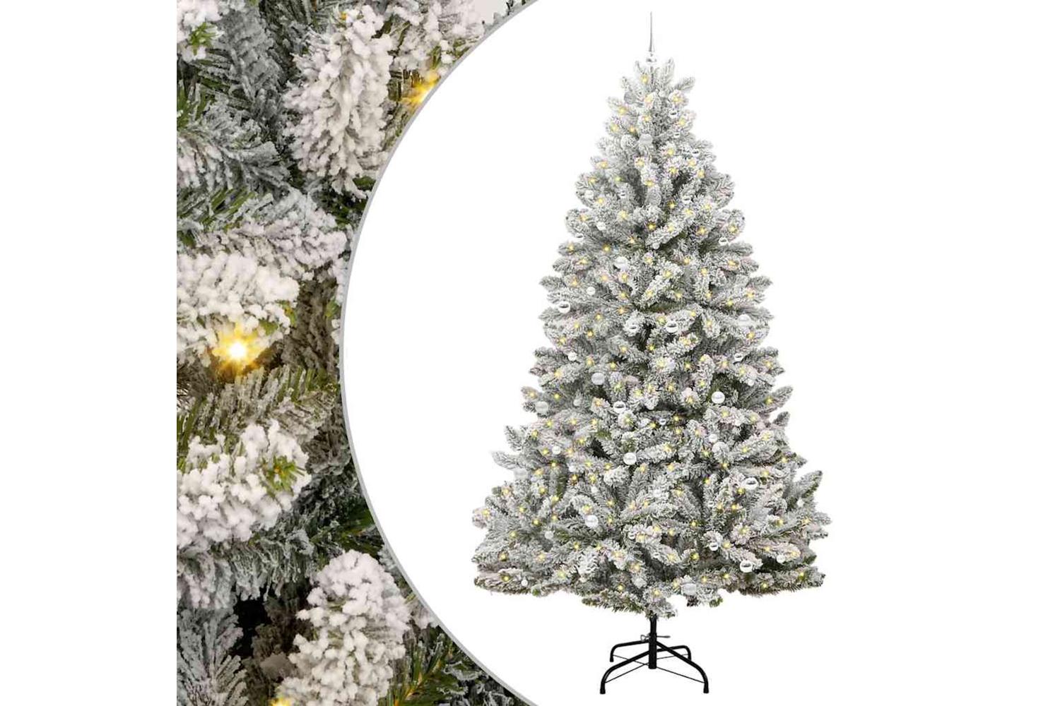 Vidaxl Artificial Christmas Tree Green And White 300 Cm Pvc And Metal