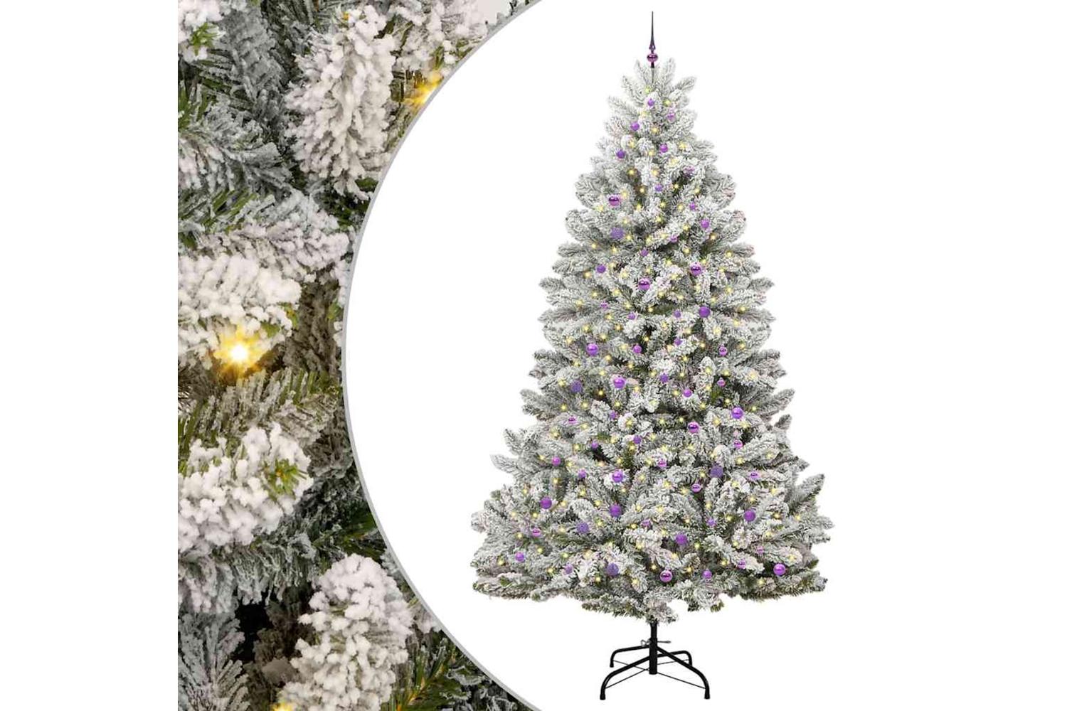 Vidaxl Artificial Christmas Tree Green And White 300 Cm Pvc And Metal