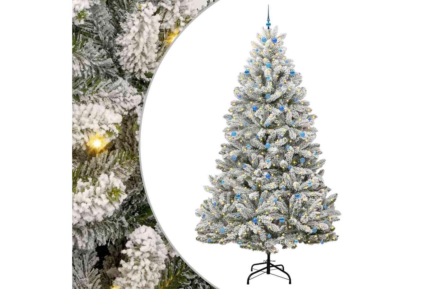 Vidaxl Artificial Christmas Tree Green And White 300 Cm Pvc And Metal
