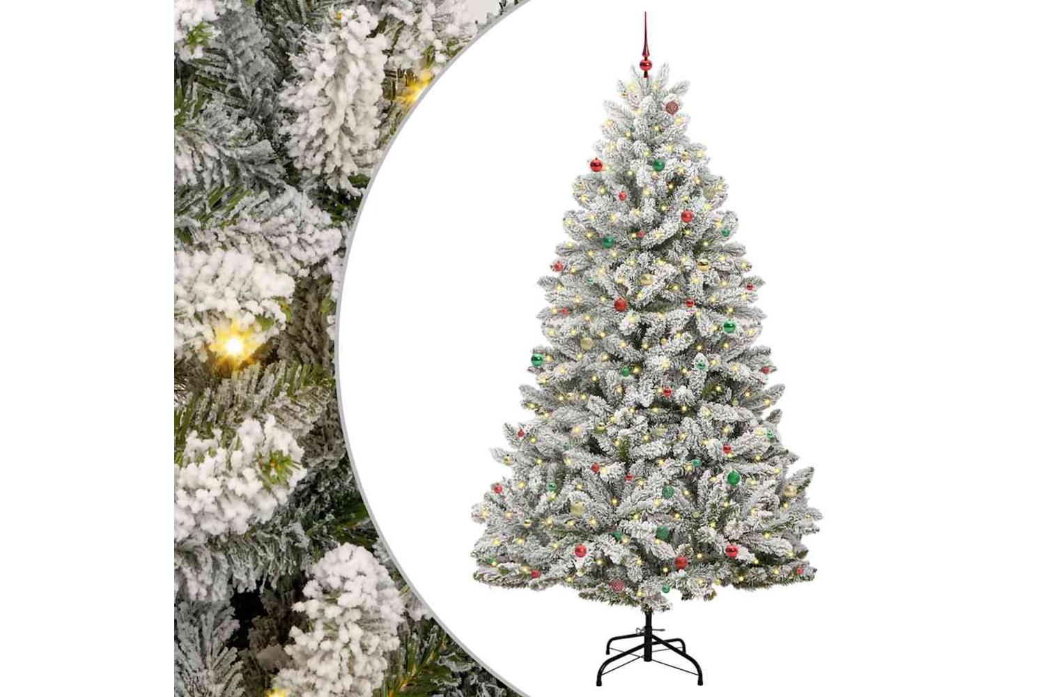Vidaxl Artificial Christmas Tree Green And White 300 Cm Pvc And Metal