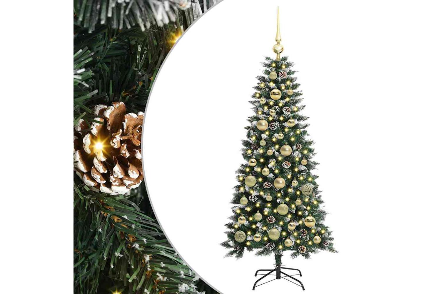Vidaxl Artificial Christmas Tree With 150 Leds Green 55 X 55 X 120 Cm