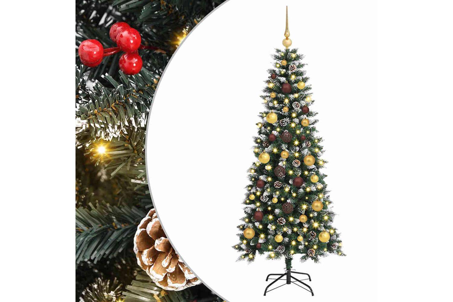 Vidaxl Artificial Christmas Tree With 150 Leds Green 66 X 66 X 150 Cm