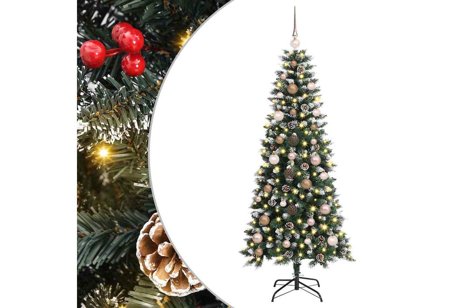 Vidaxl Artificial Christmas Tree With 150 Leds Green 66 X 66 X 150 Cm