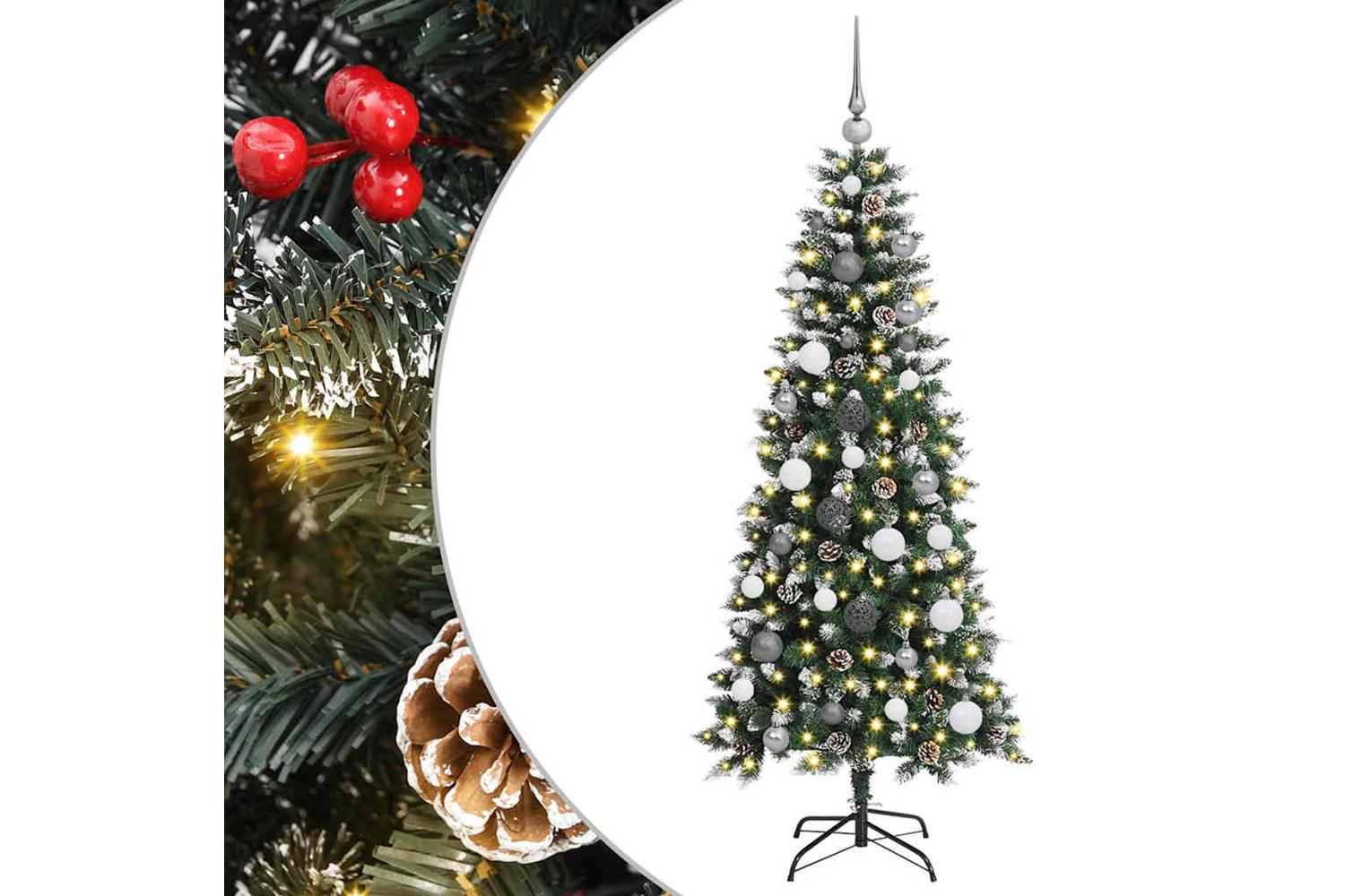 Vidaxl Artificial Christmas Tree With 150 Leds Green 66 X 66 X 150 Cm