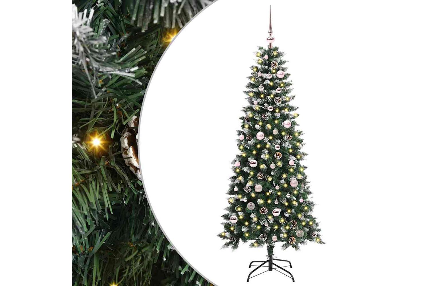Vidaxl Artificial Christmas Tree With 150 Leds Green 66 X 66 X 150 Cm