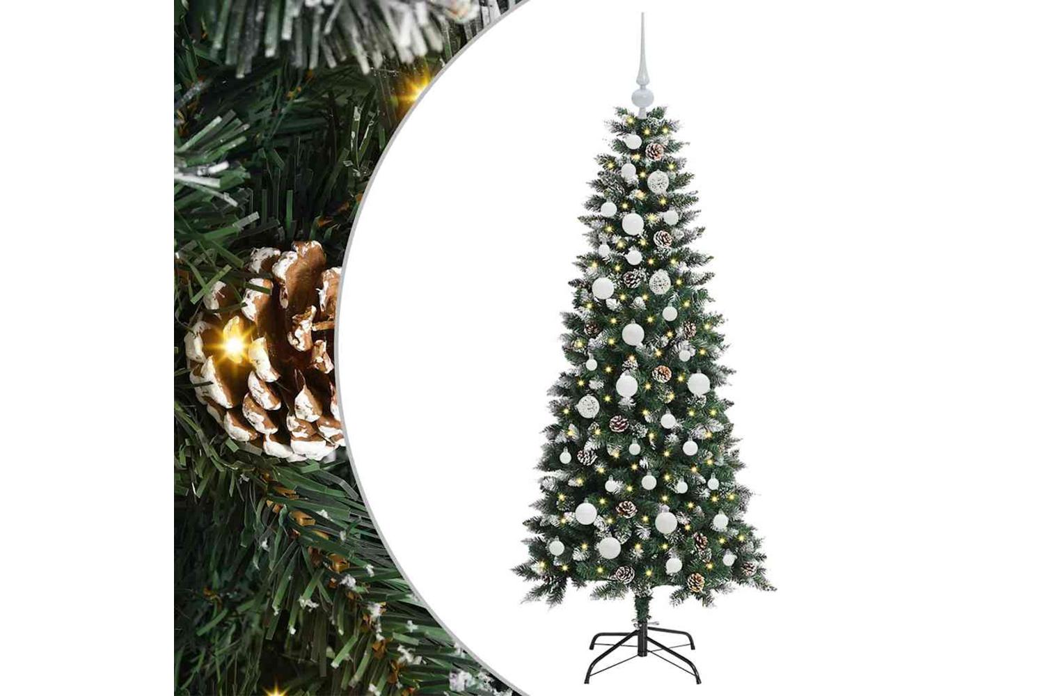 Vidaxl Artificial Christmas Tree With 150 Leds Green 66 X 66 X 150 Cm