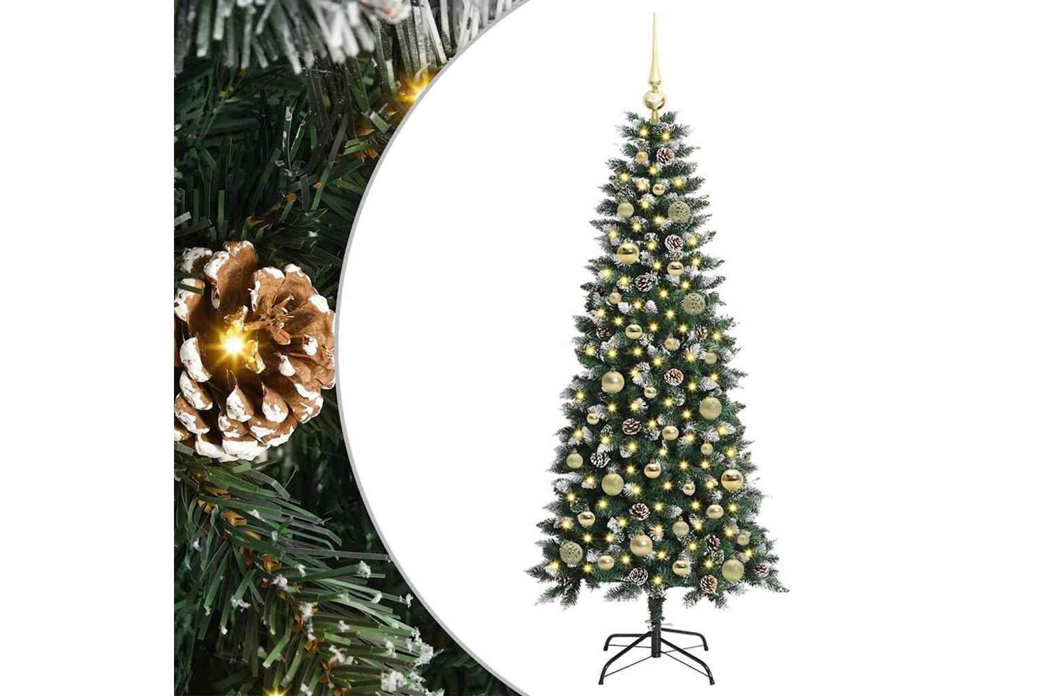 Vidaxl Artificial Christmas Tree With 150 Leds Green 66 X 66 X 150 Cm