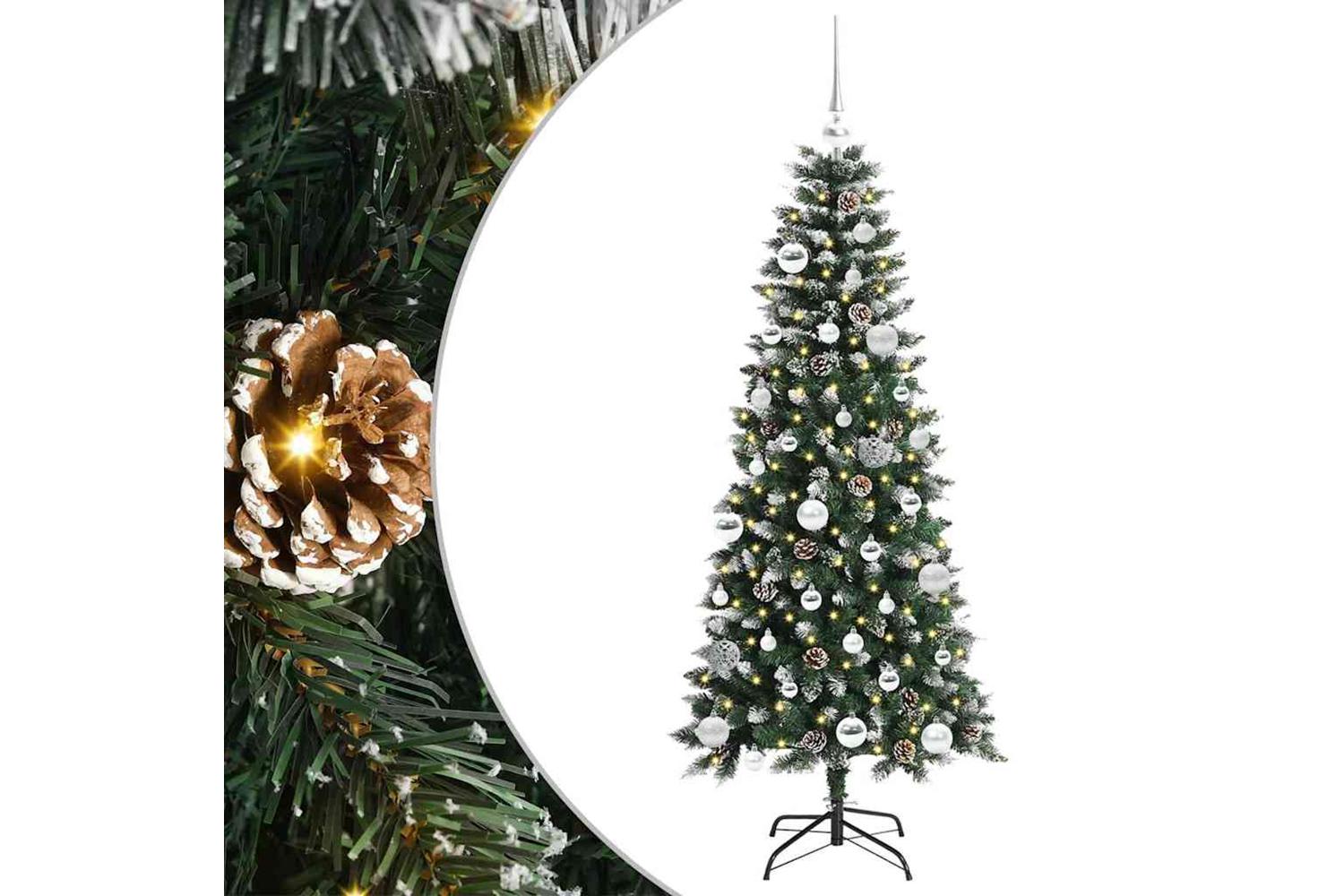 Vidaxl Artificial Christmas Tree With 150 Leds Green 66 X 66 X 150 Cm