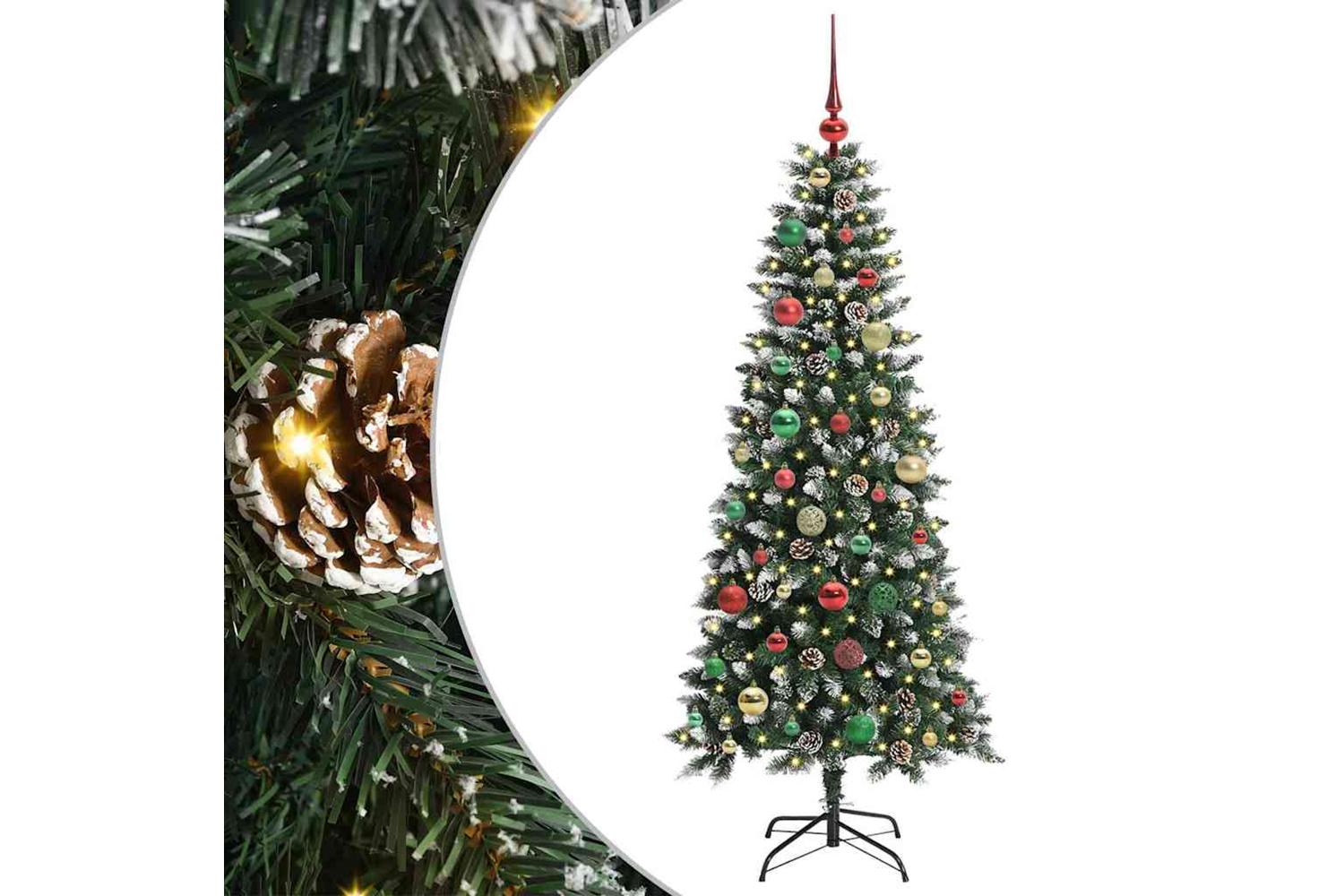 Vidaxl Artificial Christmas Tree With 150 Leds Green 66 X 66 X 150 Cm