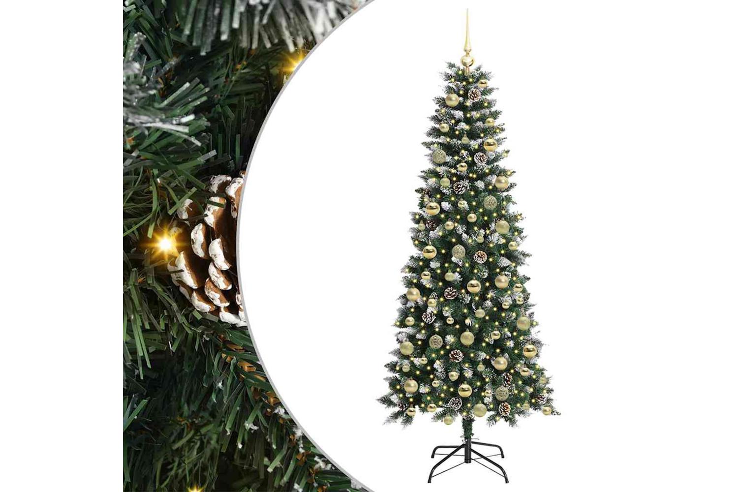Vidaxl Artificial Christmas Tree With 300 Leds Green 76 X 76 X 180 Cm