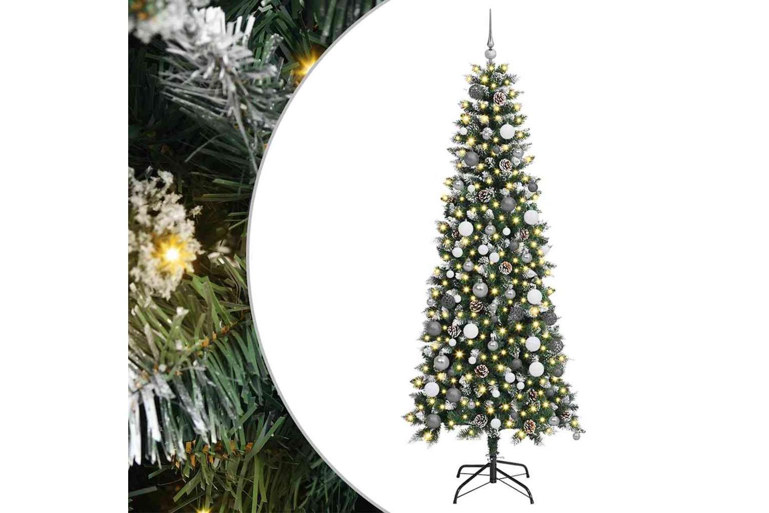 Vidaxl Artificial Christmas Tree With 300 Leds Green 86 X 86 X 210 Cm
