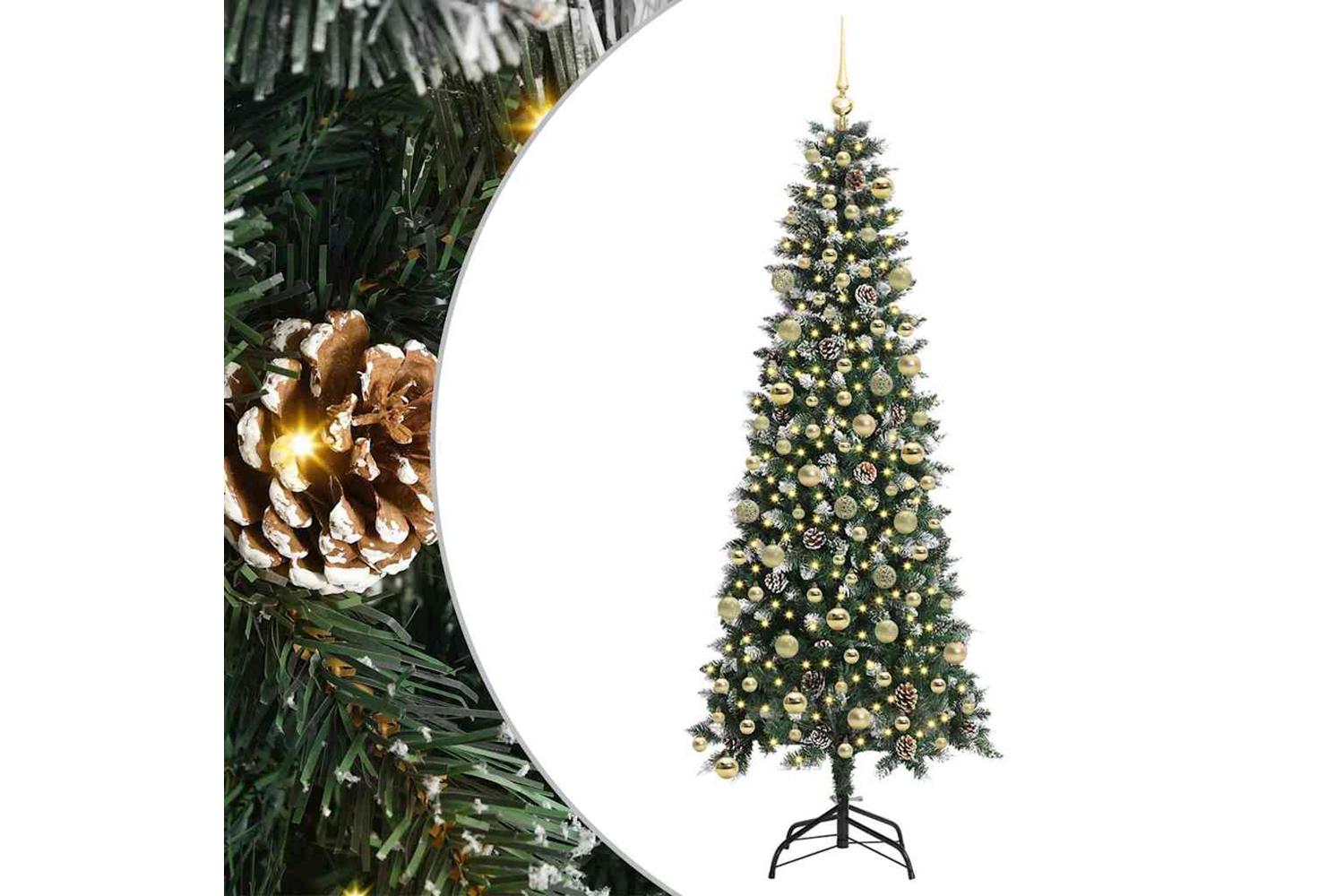 Vidaxl Artificial Christmas Tree With 300 Leds Green 86 X 86 X 210 Cm