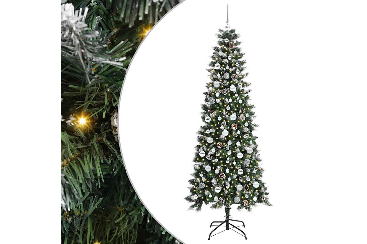 Vidaxl Artificial Christmas Tree With 300 Leds Green 86 X 86 X 210 Cm