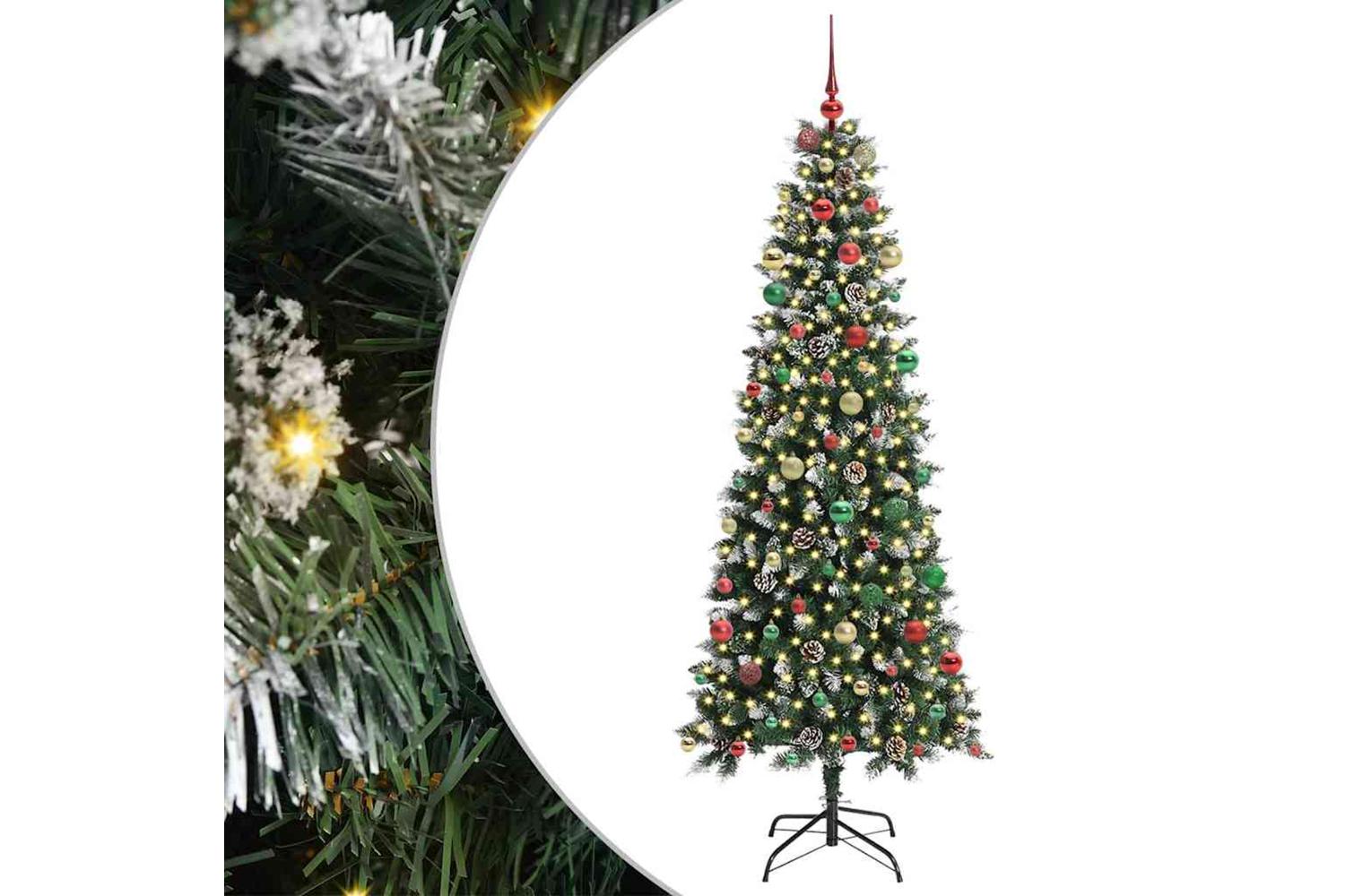 Vidaxl Artificial Christmas Tree With 300 Leds Green 86 X 86 X 210 Cm