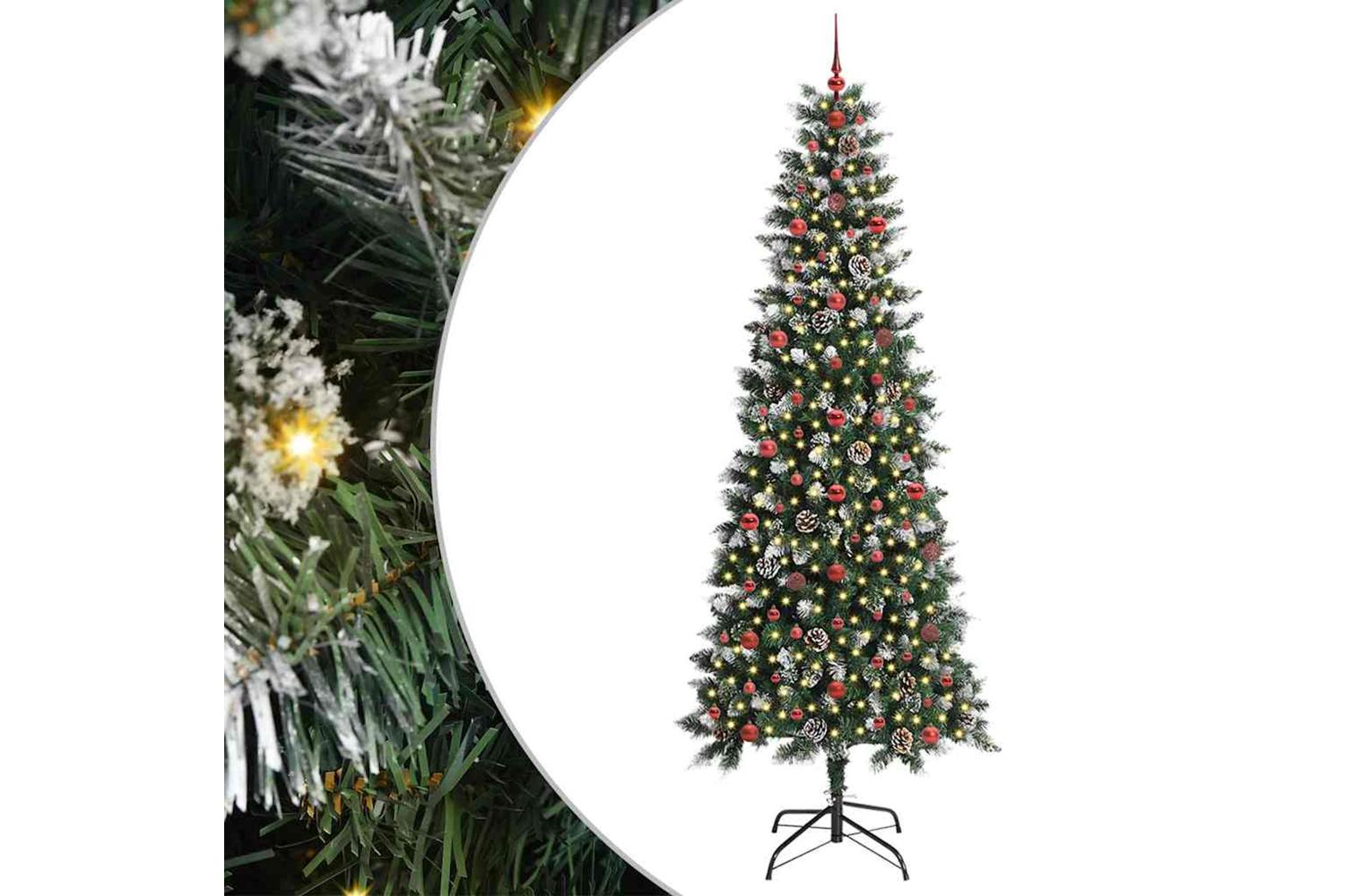 Vidaxl Artificial Christmas Tree With 300 Leds Green 96 X 96 X 240 Cm