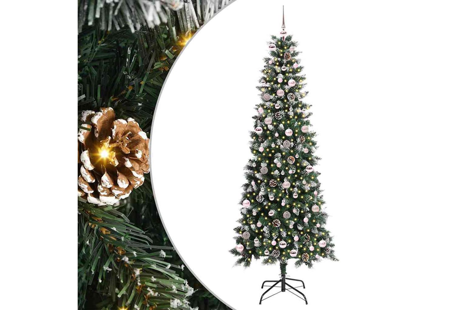 Vidaxl Artificial Christmas Tree With 300 Leds Green 96 X 96 X 240 Cm