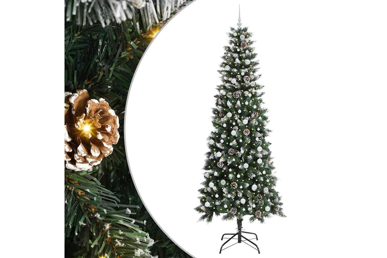 Vidaxl Artificial Christmas Tree With 300 Leds Green 96 X 96 X 240 Cm