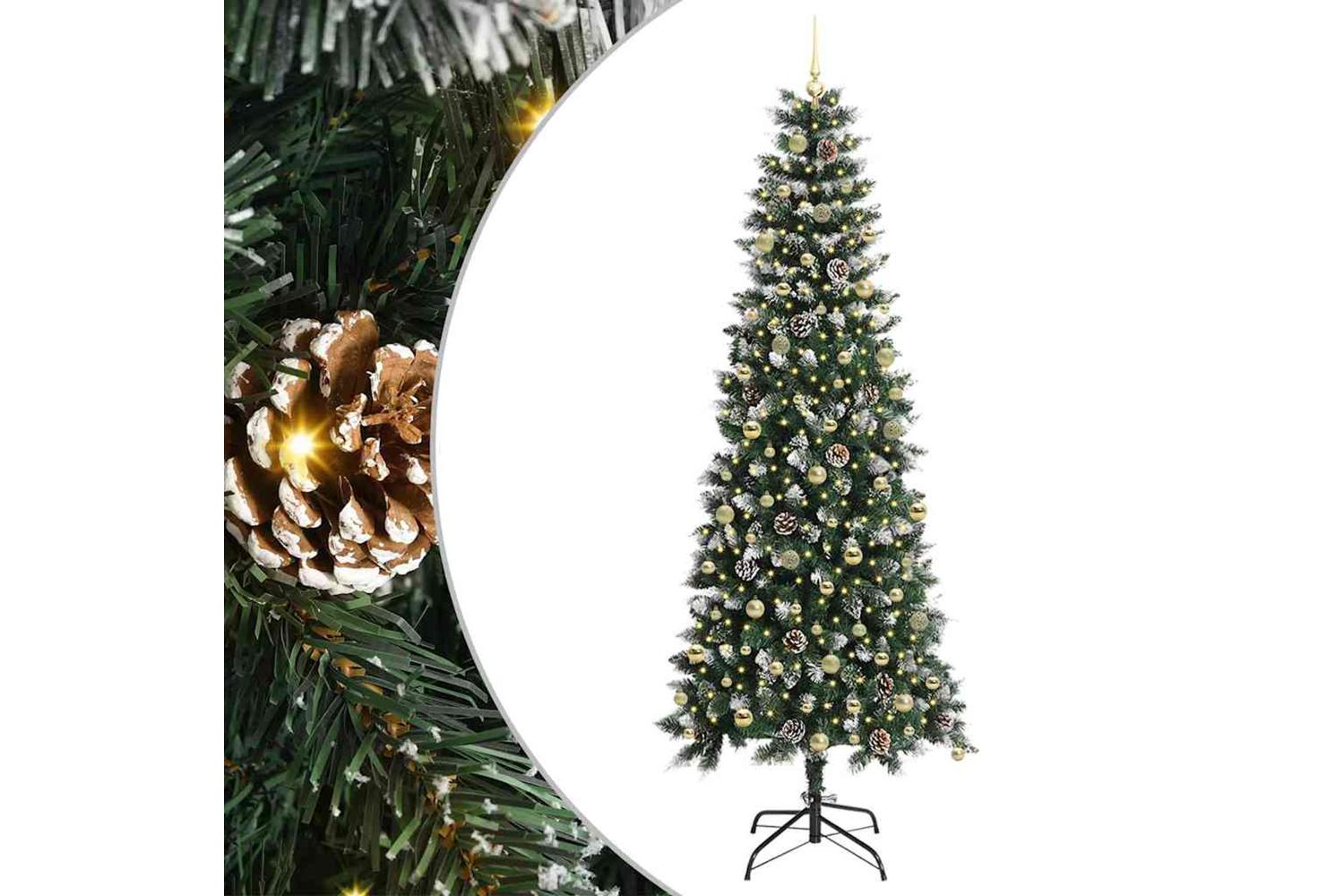 Vidaxl Artificial Christmas Tree With 300 Leds Green 96 X 96 X 240 Cm