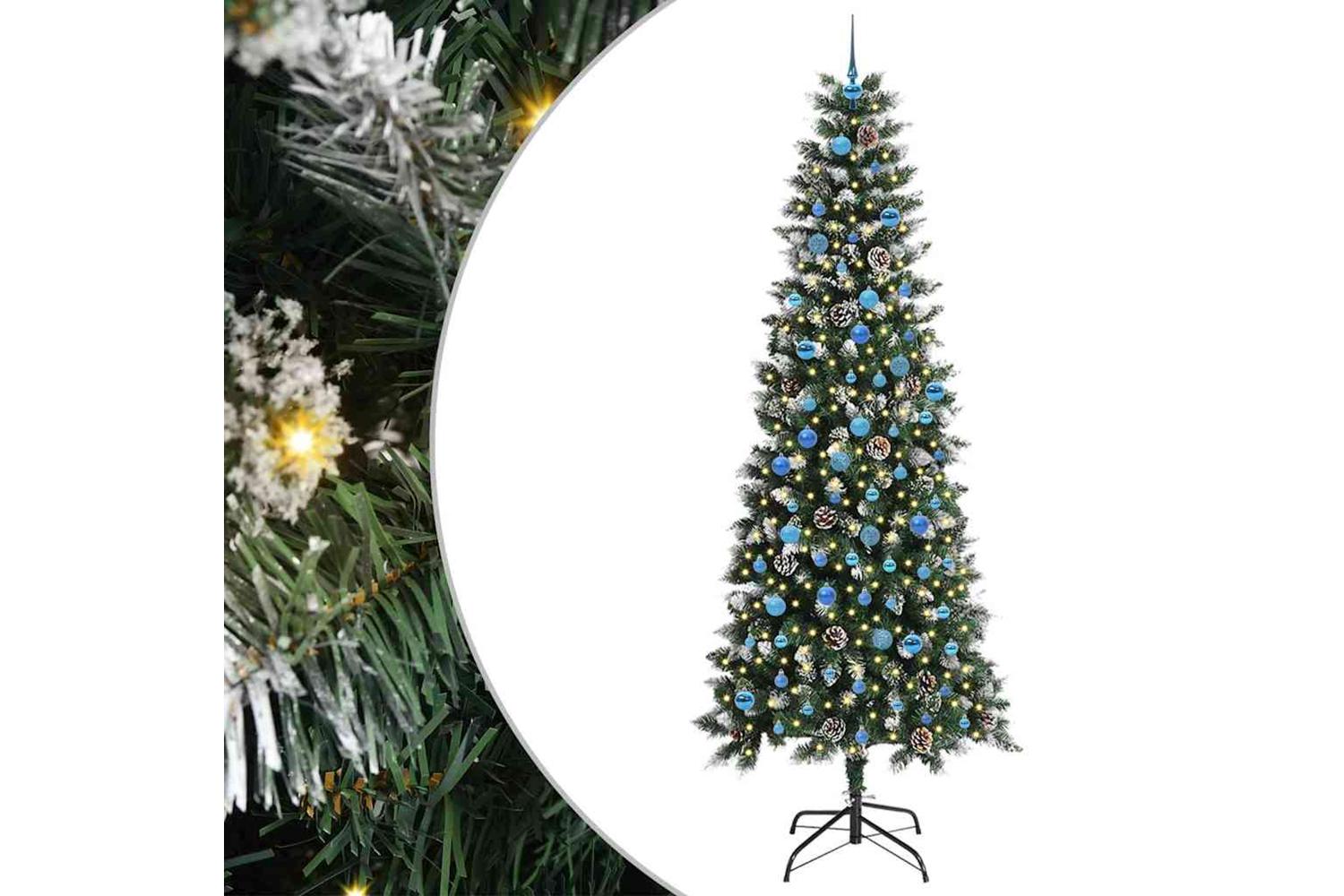 Vidaxl Artificial Christmas Tree With 300 Leds Green 96 X 96 X 240 Cm