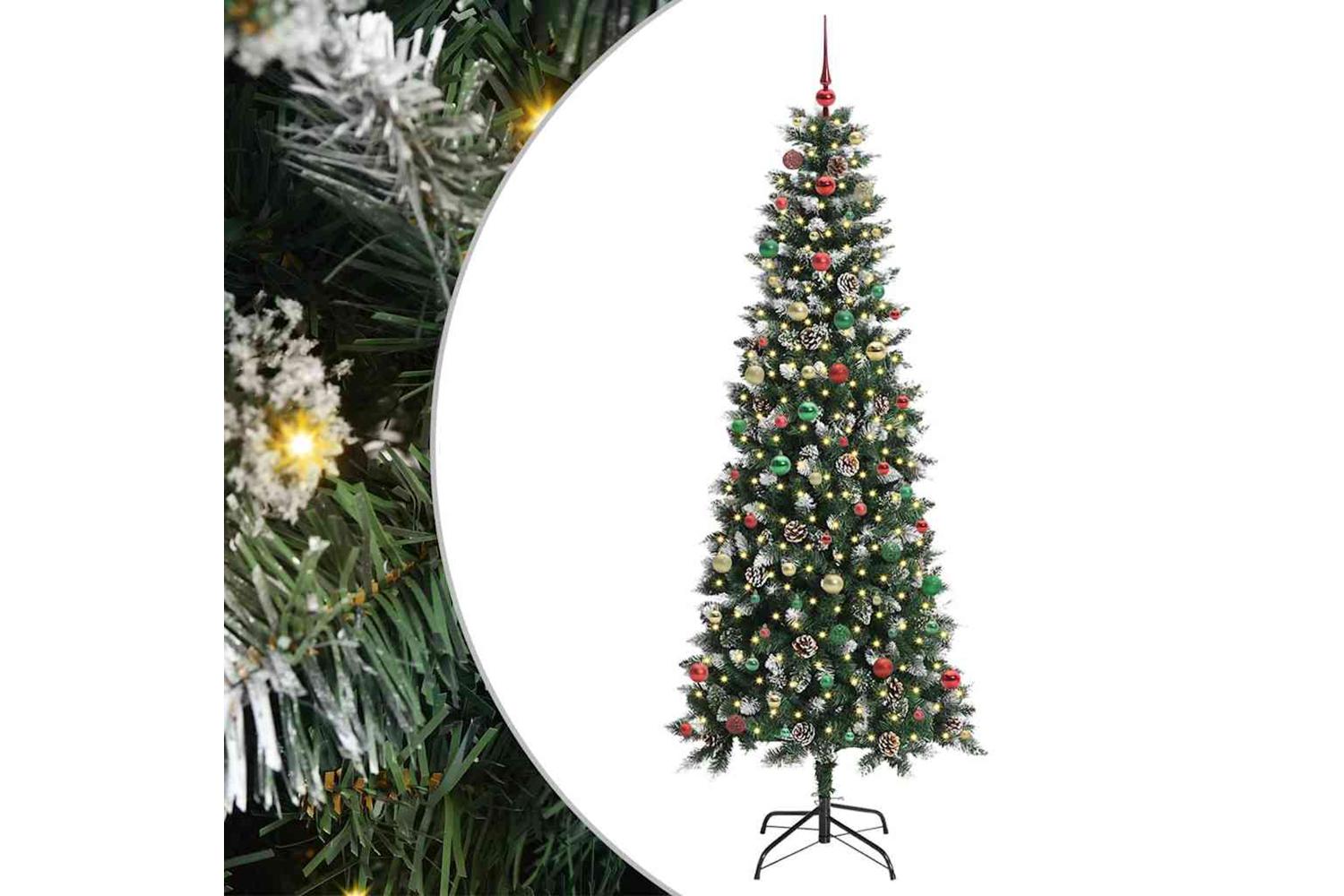 Vidaxl Artificial Christmas Tree With 300 Leds Green 96 X 96 X 240 Cm