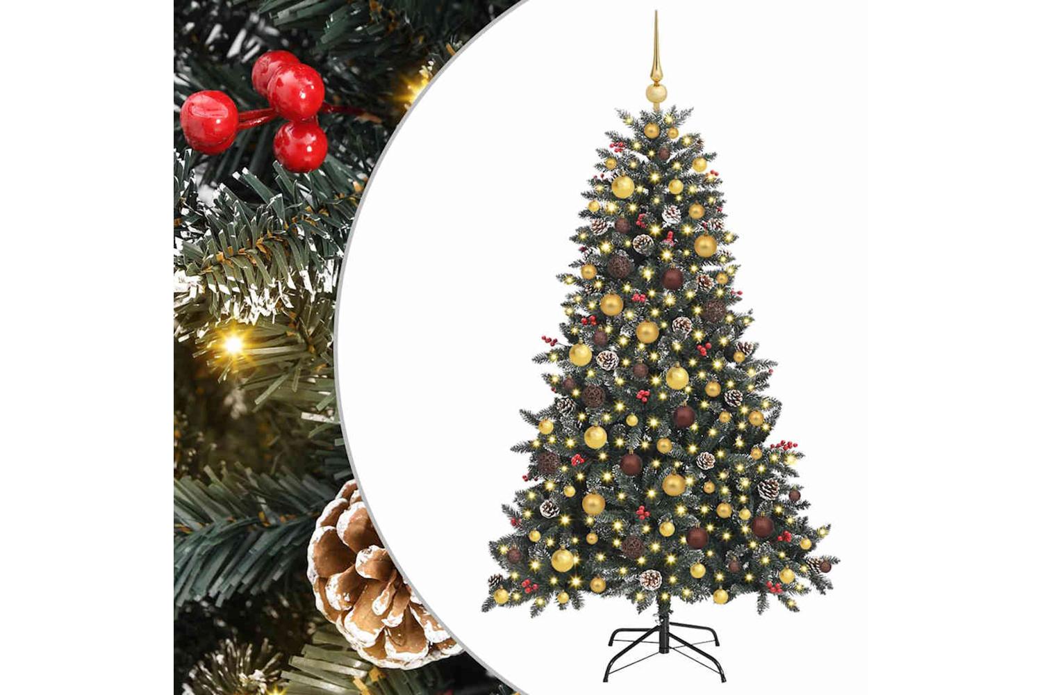 Vidaxl Artificial Christmas Tree With 300 Leds Green 99 X 99 X 180 Cm