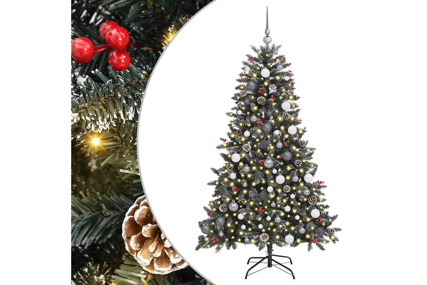 Vidaxl Artificial Christmas Tree With 300 Leds Green 99 X 99 X 180 Cm