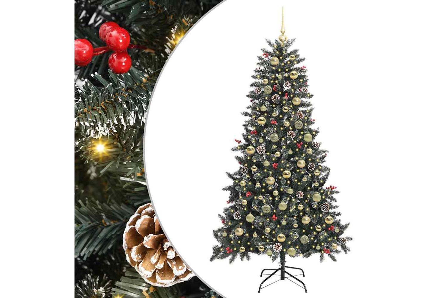 Vidaxl Artificial Christmas Tree With 300 Leds Green 99 X 99 X 180 Cm