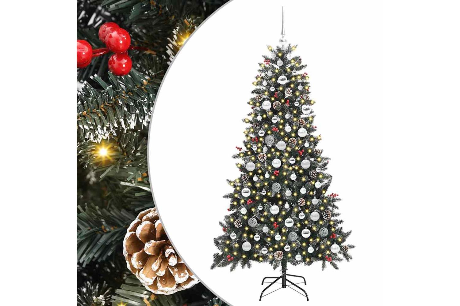 Vidaxl Artificial Christmas Tree With 300 Leds Green 99 X 99 X 180 Cm