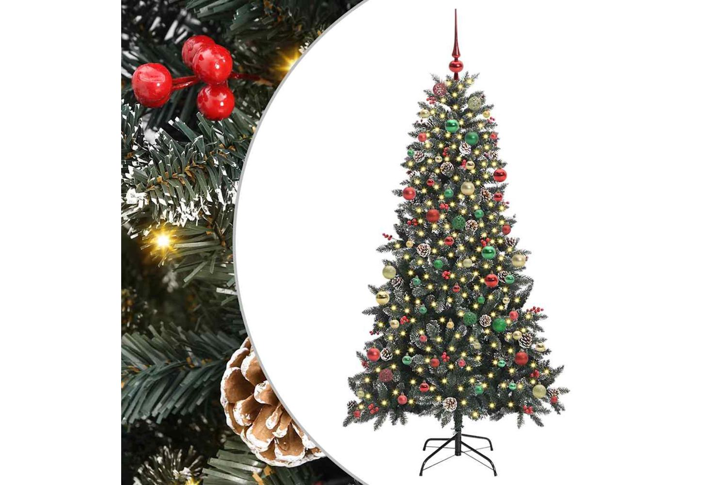 Vidaxl Artificial Christmas Tree With 300 Leds Green 99 X 99 X 180 Cm