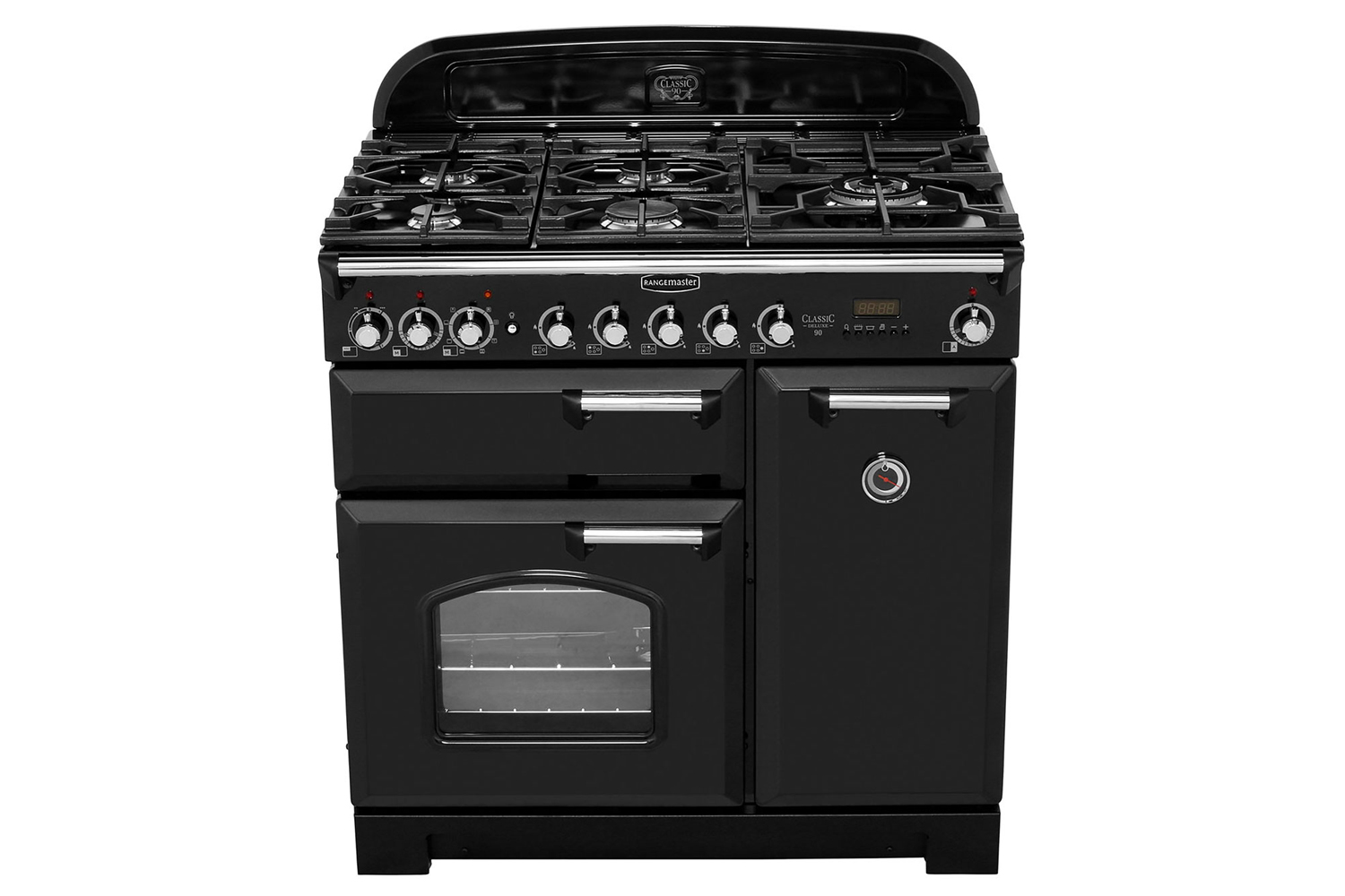 Rangemaster Classic Deluxe 90cm Dual Fuel Range Cooker | CDL90DFFBL/B ...