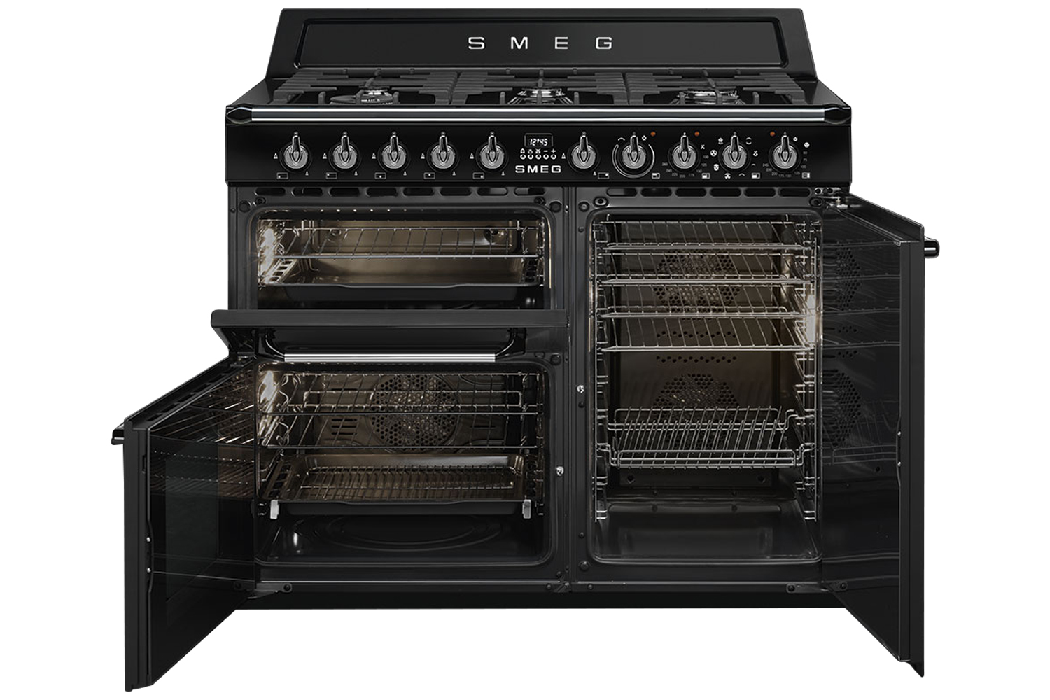Smeg 100cm Traditional Dual Fuel Range Cooker TR103BL Black Ireland
