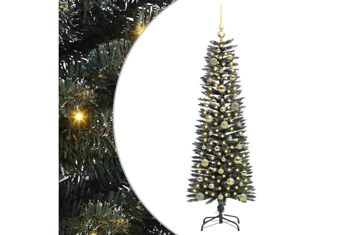 Vidaxl Artificial Christmas Tree With 150 Leds Green 43 X 43 X 150 Cm