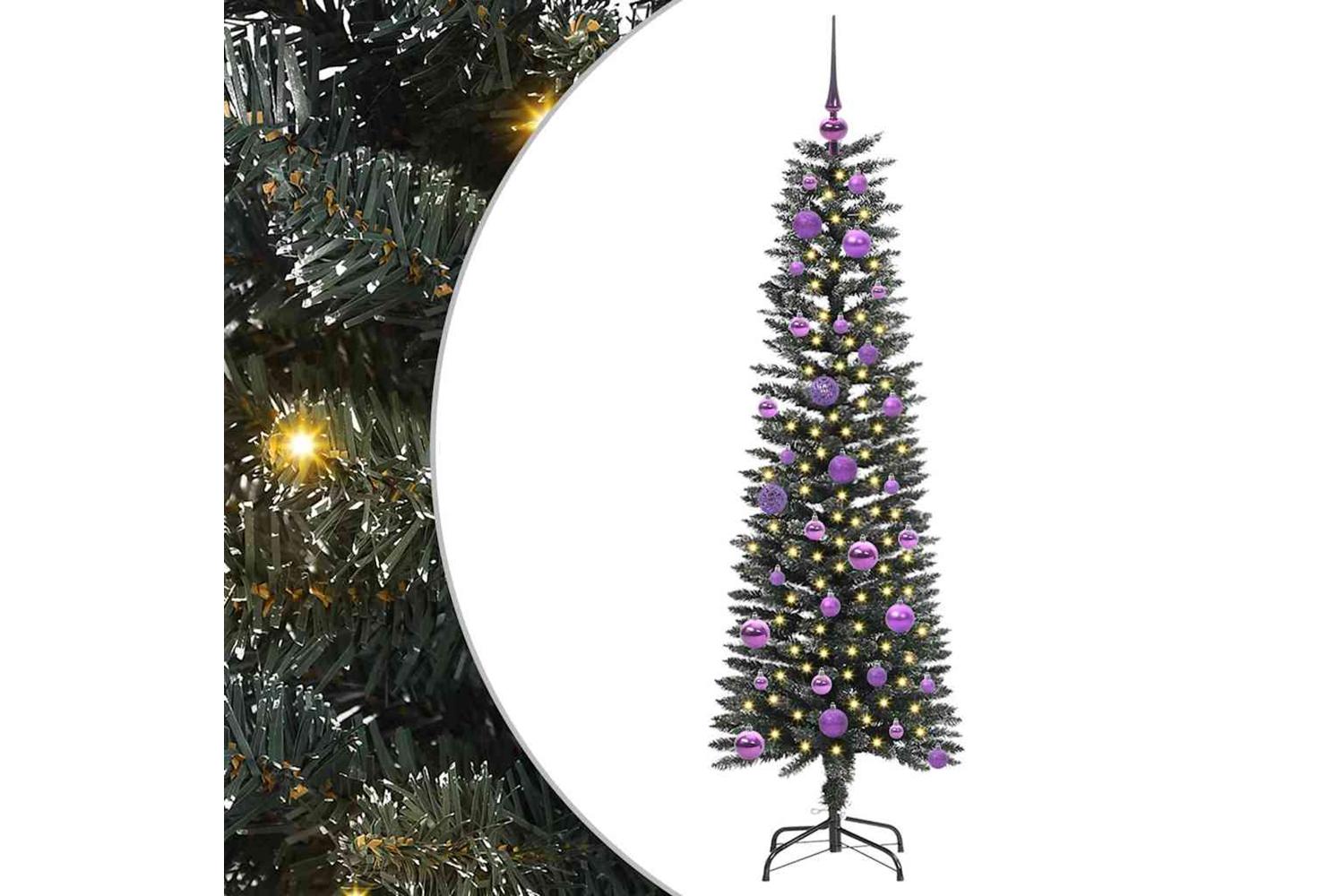 Vidaxl Artificial Christmas Tree With 150 Leds Green 43 X 43 X 150 Cm