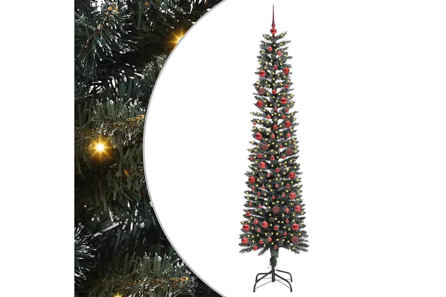 Vidaxl Artificial Christmas Tree With 300 Leds Green 58 X 58 X 210 Cm