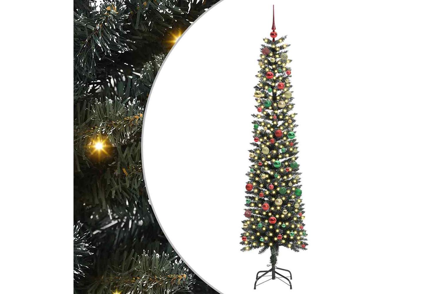 Vidaxl Artificial Christmas Tree With 300 Leds Green 58 X 58 X 210 Cm